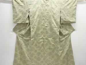 アンティーク　華紋織り出し手織り紬着物